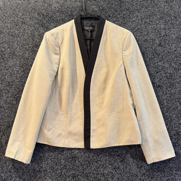 Black Label by Evan-Picone Jackets & Blazers - Black Label Women Long Sleeve Open Front Lined Shawl Blazer Beige Size Lg